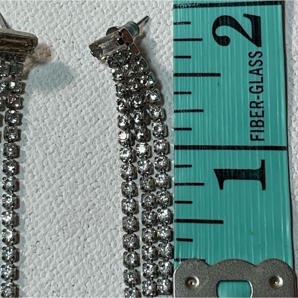 Vintage rhinestone sparkly drop earrings - Picture 5 of 7